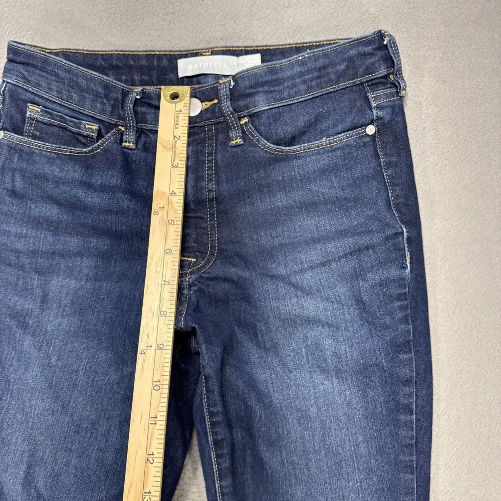 Athleta Sculptek Jeans Womens Size 2 Blue Stretch Preppy School‎ Dark Wash Denim